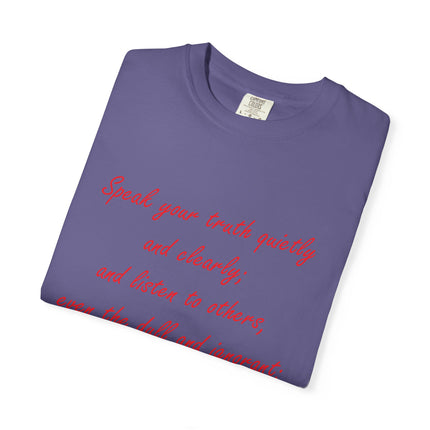 Inspirational Unisex Garment-Dyed T-Shirt - 'Speak Your Truth' Quote