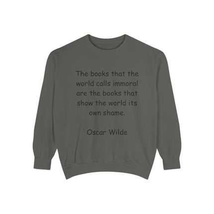 Oscar Wilde Quote Sweatshirt – “Books & Shame” – Unisex Literary Style