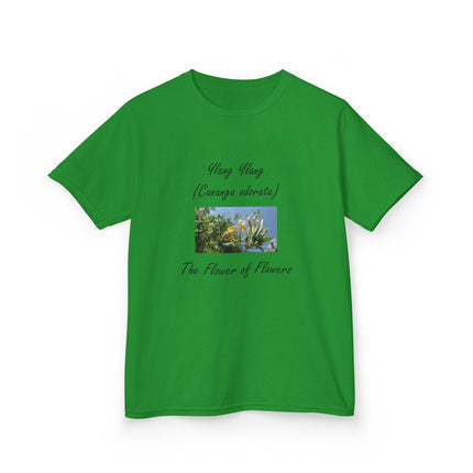 Ylang Ylang Kids Cotton Tee – “Flower of Flowers” Graphic Shirt