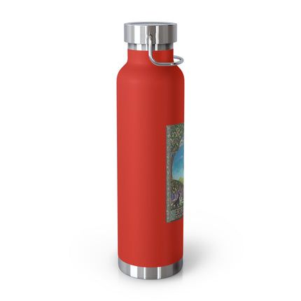 St. Gertrude of Nivelles Copper Vacuum Bottle — Patron Saint of Cats & Gardeners, “Original Crazy Cat Lady” 22oz
