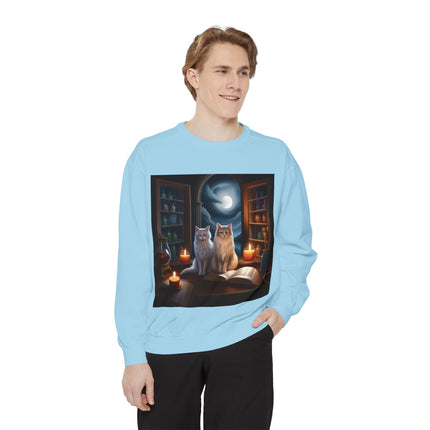 Cozy Cat Sweatshirt – Magical Workshop Design – Unisex Apparel