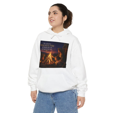 Campfire Night Hoodie — "We Welcome Brigid’s Fire" Celtic Bonfire Hoodie