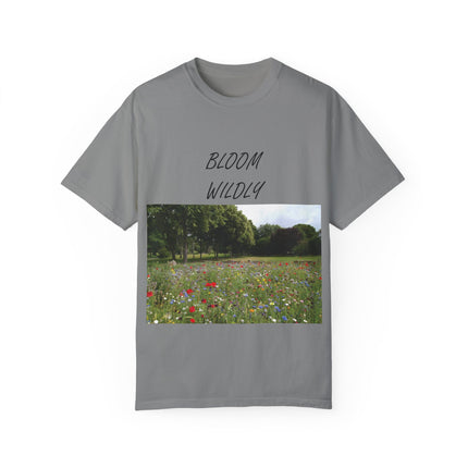 Bloom Wildly T-Shirt – Nature-Inspired Floral Tee – Unisex Garment-Dyed