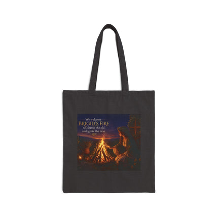 Imbolc Brigid Fire Tote — Cotton Canvas Bonfire Cleansing Bag