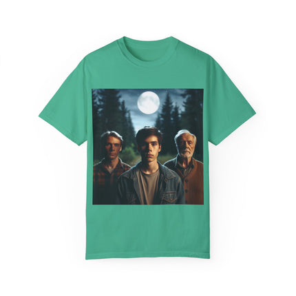 Retro Moonlit Night T-Shirt - Unisex Garment-Dyed Tee for Nature Lovers