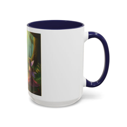 Fairy and Black Cat Forest Coffee Mug – Fantasy Woodland Tea Cup