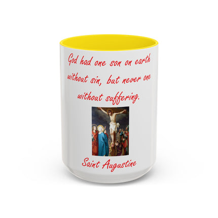 Saint Augustine Quote Mug – Ceramic Accent Cup on Suffering (15oz)