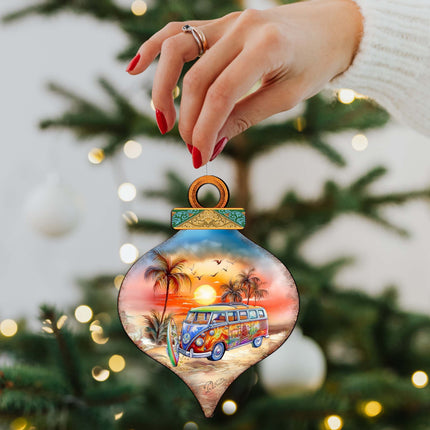 Nautical Christmas Ornaments - Sunset on the Beach Wooden Ornaments by G. DeBrekht Coastal Holiday Decor - 8688170-3