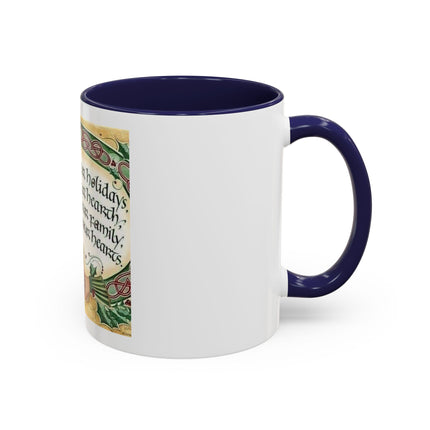 Blessed Be Your Holidays Coffee Mug — Holiday Celtic Greeting Accent Mug (11/15oz)