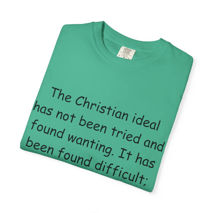 Inspirational Quote Unisex Garment-Dyed T-Shirt - G.K. Chesterton Design