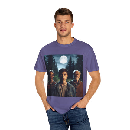 Retro Moonlit Night T-Shirt - Unisex Garment-Dyed Tee for Nature Lovers