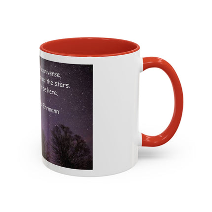 Inspirational Starry Night Coffee Mug — "You are a child of the universe" Quote