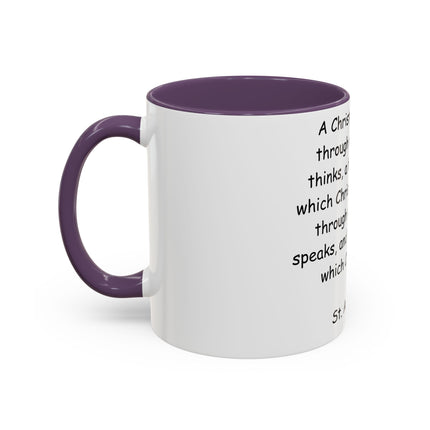 Inspirational St. Augustine Coffee Mug - Colored Accent - Perfect Gift for Christians - 11oz