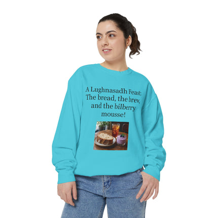 Lughnasadh Feast Sweatshirt — "The bread, the brew, and the bilberry mousse!"