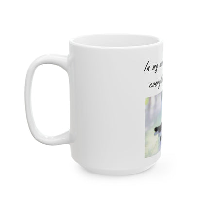 Cat Makes Everything Better Ceramic Mug — Black Cat Photo Coffee Cup (11oz & 15oz)