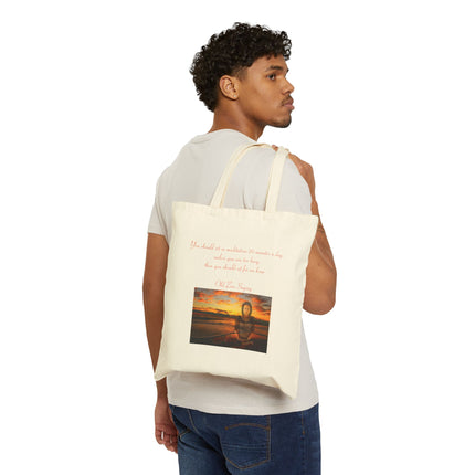 Canvas Tote Bag — Inspirational Zen Saying Sunset Eco Shopper