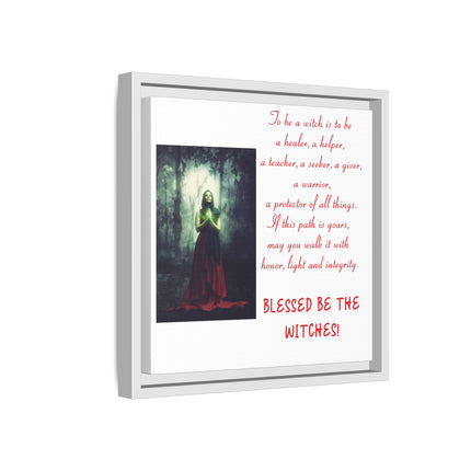 Blessed Be the Witches Framed Canvas Art — Witchy Inspirational Quote Wall Decor
