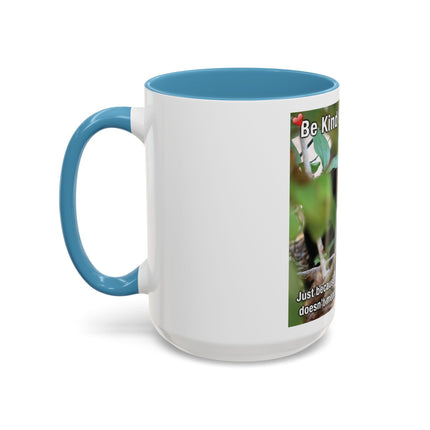 Be Kind to Feral Cats Accent Coffee Mug — Animal Rescue Cat Lover Gift (11/15oz)