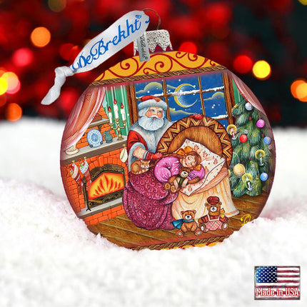 Christmas Ball Glass Ornament by G. DeBrekht - Christmas Santa Snowman Decor - 73615-1