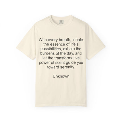 Breath & Serenity Quote T-Shirt — "With every breath..." Inspirational Tee