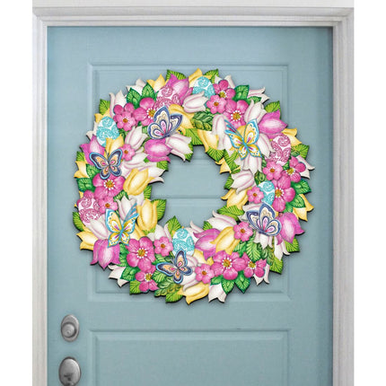Spring Wreath Decorative Door Decor by G. DeBrekht - Easter Spring Decor - 8185301H-3