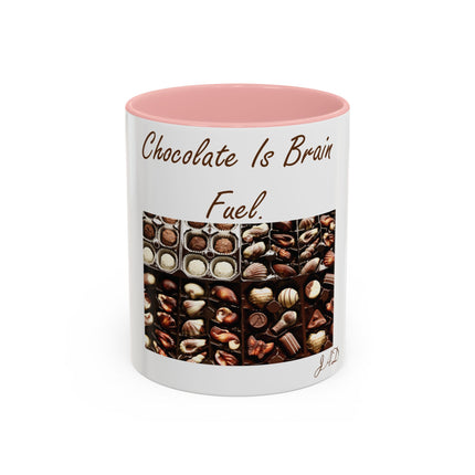 Chocolate Is Brain Fuel Accent Mug – 11oz – Sweet & Smart Gift