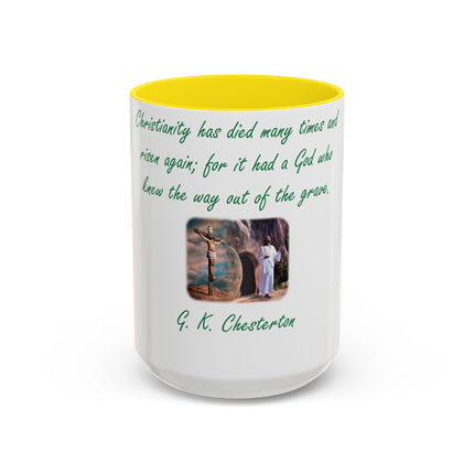 Chesterton Quote Mug – Resurrection Design – Accent Ceramic – 15oz
