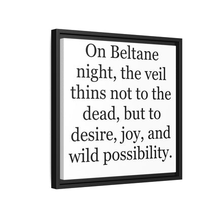 Beltane Quote Canvas Print — "On Beltane night..." Framed Wall Art
