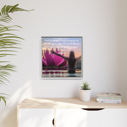 Framed Wall Art - 'Ageless Hippie' Inspirational Yoga Canvas