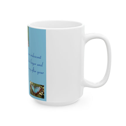 Butterfly Ceramic Mug - Uplifting Quote by Rumi (15oz)
