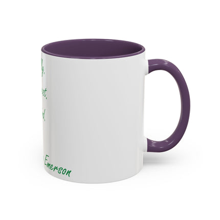 Inspirational Accent Mug – Emerson Quote: Be Silly, Honest, Kind, 11oz