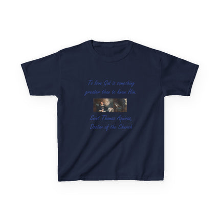 Kids Faith Tee – Saint Thomas Aquinas Quote – Heavy Cotton