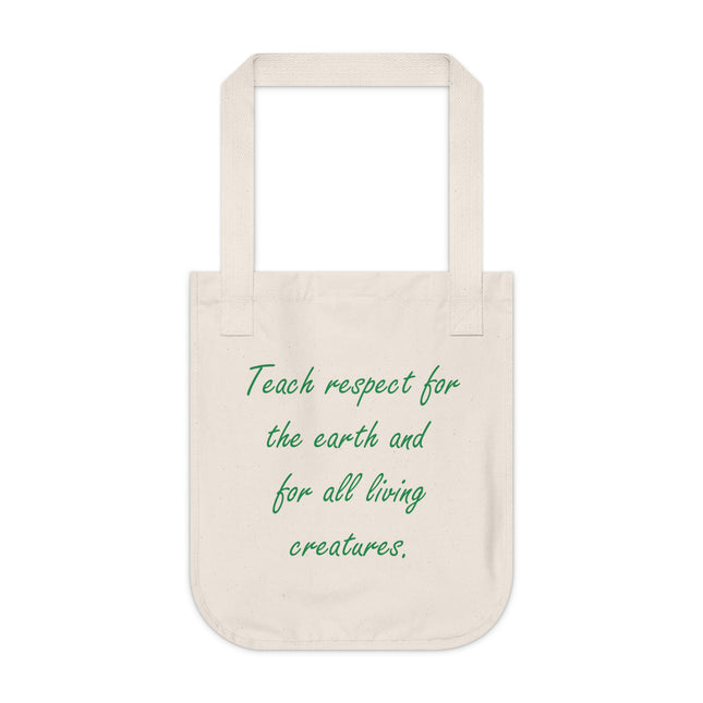 Eco-Friendly Canvas Tote Bag - "Teach Respect for the Earth"