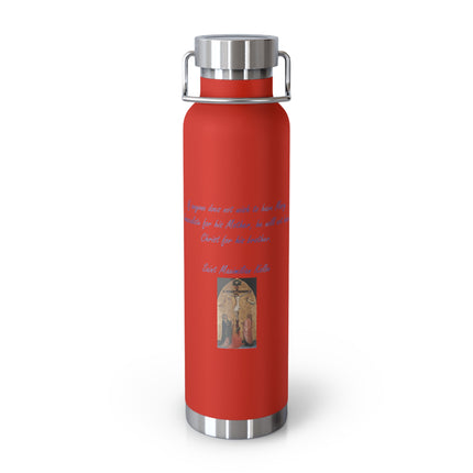 Saint Kolbe Quote Bottle – 22oz Copper Flask for Faith & Courage