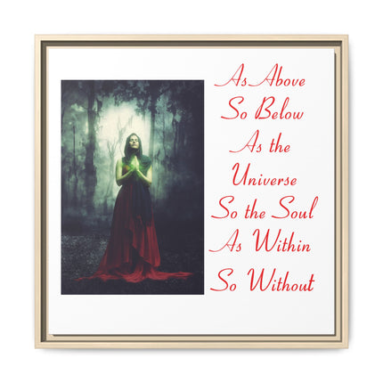 Framed Matte Canvas Art — "As Above So Below" Gothic Mystic Wall Print