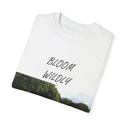 Bloom Wildly T-Shirt – Nature-Inspired Floral Tee – Unisex Garment-Dyed