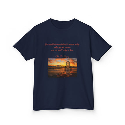 Zen Quote Kids Tee – Heavy Cotton Shirt for Calm & Curiosity