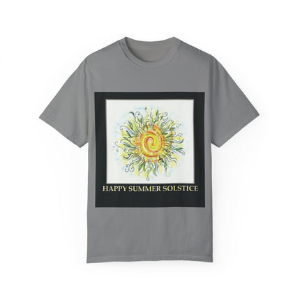 Summer Solstice Tee – Unisex Garment-Dyed Shirt with Sun Design