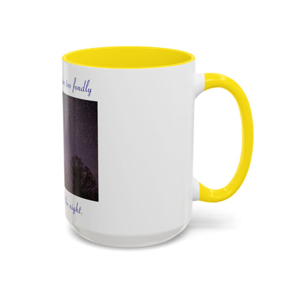 Starry Night Inspirational Coffee Mug – 15oz Accent Cup with Poetic Quote