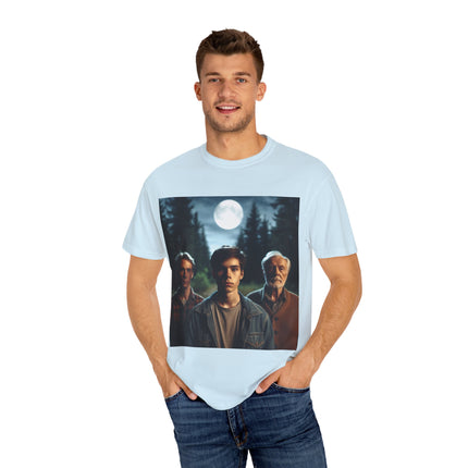 Retro Moonlit Night T-Shirt - Unisex Garment-Dyed Tee for Nature Lovers