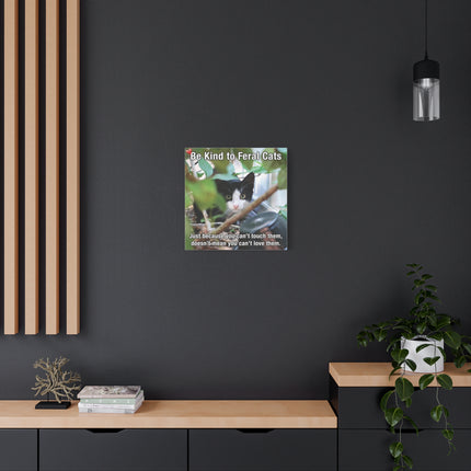 Be Kind to Feral Cats Matte Canvas Wall Art — Inspirational Animal Rescue Decor