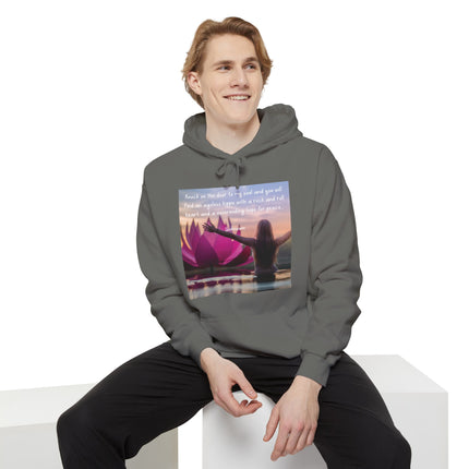 Hoodie — "Knock on the Door to My Soul" Lotus Woman Peace & Rock 'n' Roll Quote