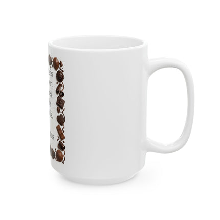 Chocolate Quote Mug - "Chocolate is the answer. Who cares what the question is." Ceramic Coffee Cup (11oz/15oz)