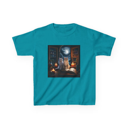 Mystical Cats Kids Tee – Heavy Cotton – Whimsical Animal Design
