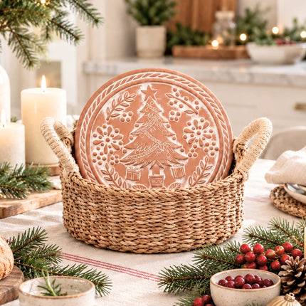 Bread Warmer & Basket - Christmas Round-1