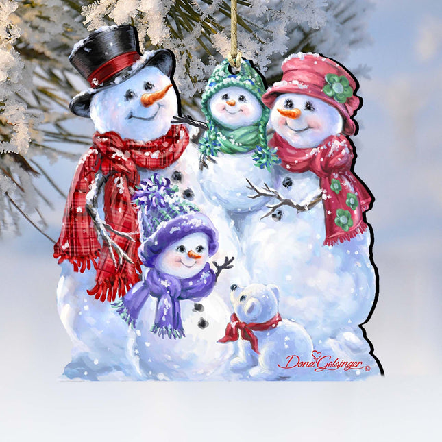 Snowflake Family Wooden Ornaments by Gelsinger - Nativity Holiday Decor - 8161018-1540-0