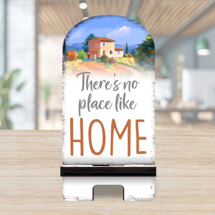 There Is No Place Like Home Cell Phone Stand Family Decor Wood Mobile Tablet Holder Charging Station Organizer - 892069-2