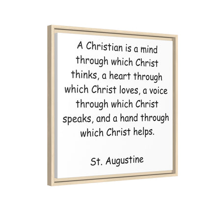 Canvas Wall Art - "A Christian is a mind..." St. Augustine Inspirational Quote (Framed)