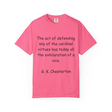 Unisex Statement Tee – “Defending Virtue” Chesterton Quote