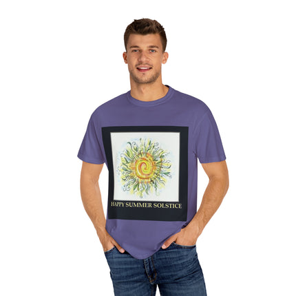 Summer Solstice Tee – Unisex Garment-Dyed Shirt with Sun Design